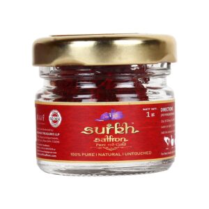 Surkh Saffron - 1 Gram - Premium Pack - 100% Pure I Natural I Untouched Grade 1 Saffron / Kesar