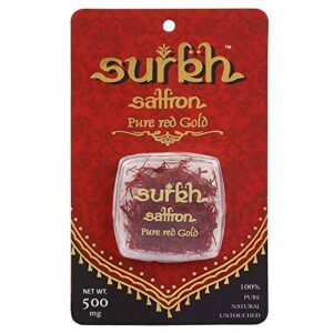 Surkh Saffron - 0.5 Grams - 100% Pure I Natural I Untouched Premium Grade 1 Saffron / Kesar (0.5 Grams)
